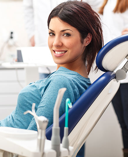 Woman in dentist's chair